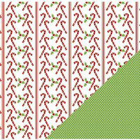 Three Bugs In a Rug - Let It Snow Collection - Christmas - 12 x 12 Double Sided Paper - Peppermint Stick, CLEARANCE