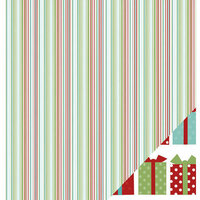 Three Bugs In a Rug - Snow Much Fun Collection - 12 x 12 Double Sided Paper - Candy Stripe