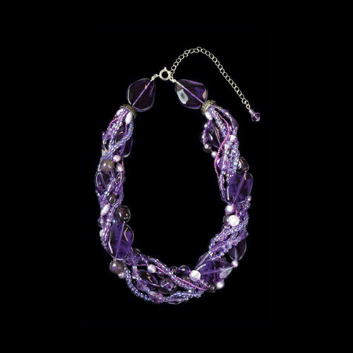 The Beadery - Jewelry Necklace Kit - Chunky Twist - Purple