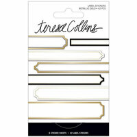 Teresa Collins - Signature Essentials Collection - Matchbook Stickers - Labels - Gold