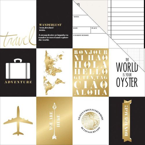 Teresa Collins - Wanderlust Collection - 12 x 12 Double Sided Paper - Tags
