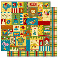 TaDa Creative Studios - The Big Top Collection - 12 x 12 Double Sided Paper - Balancing Act, BRAND NEW