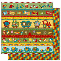 TaDa Creative Studios - The Big Top Collection - 12 x 12 Double Sided Paper - Clowning Around, BRAND NEW