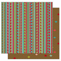 TaDa Creative Studios - Jolly Holly Days Collection - 12 x 12 Double Sided Paper - Candy Cane Lane, CLEARANCE