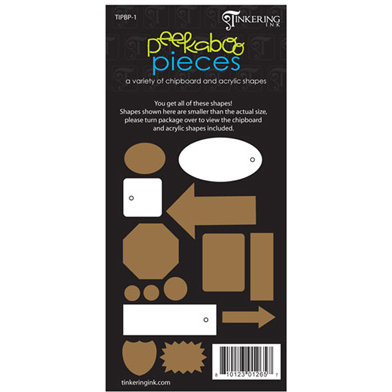 Tinkering Ink - Peekaboo Pieces - Chipboard and Acrylic Pieces - Package 1, CLEARANCE