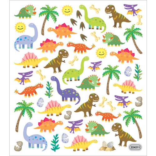 Sticker King - Clear Stickers with Foil Accents - Dinos