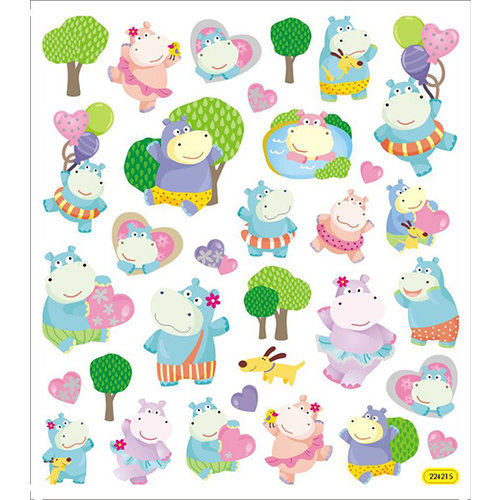 Sticker King - Clear Stickers with Foil Accents - Hippo Time