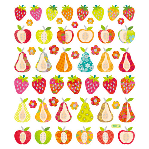 Sticker King - Cardstock Stickers with Foil Accents - Patterned Fruit