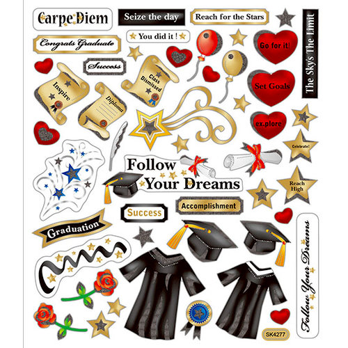 Sticker King - Cardstock Stickers with Foil Accents - Graduation