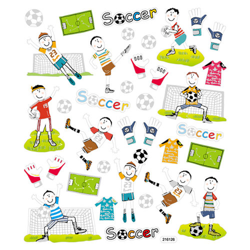 Sticker King - Cardstock Stickers with Foil Accents - Soccer Fun