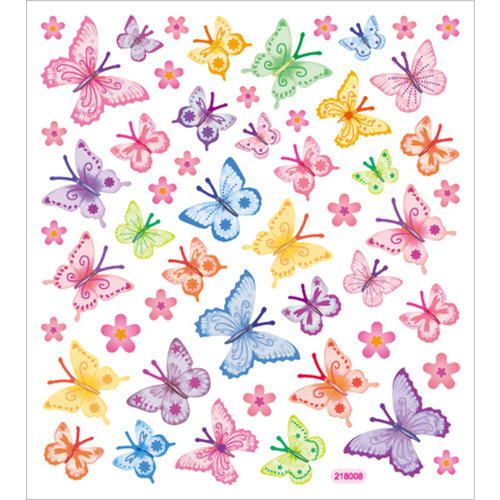 Sticker King - Clear Stickers with Glitter Accents - Bright Wings
