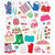 Sticker King - Clear Stickers with Glitter Accents - Rubber Boots and Umbrellas
