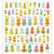 Sticker King - Clear Stickers with Glitter Accents - Bunny Art