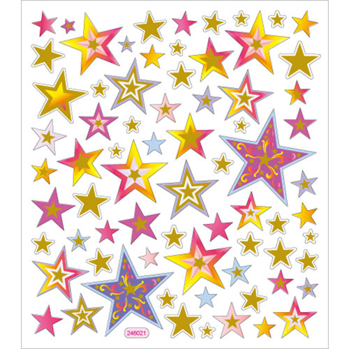 Sticker King - Clear Stickers with Glitter Accents - Stars