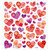 Sticker King - Clear Stickers wtih Glitter Accents - Hearts with Flower Pattern