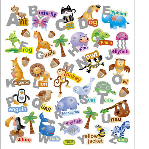Sticker King - Clear Stickers with Glitter Accents - Alpha Words