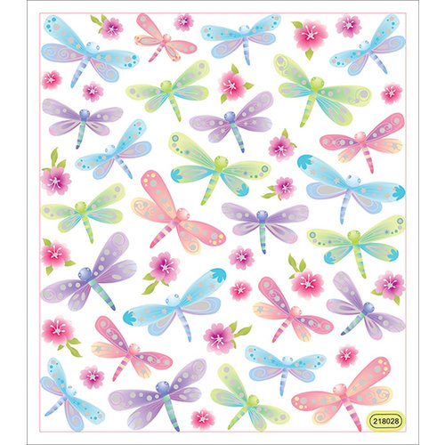 Sticker King - Clear Stickers - Dragonflies in Glitter
