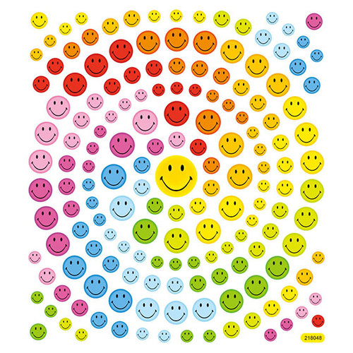 Sticker King - Clear Stickers - Happy Face Glitter