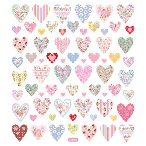 Sticker King - Clear Stickers with Glitter Accents - Floral Hearts