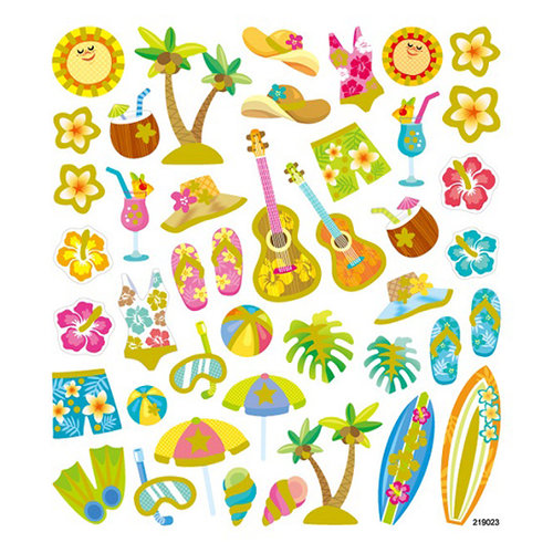 Sticker King - Cardstock Stickers with Glitter Accents - Surfs Up