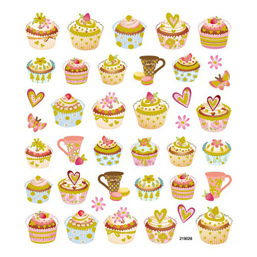 Sticker King - Cardstock Stickers with Glitter Accents - Tea Time