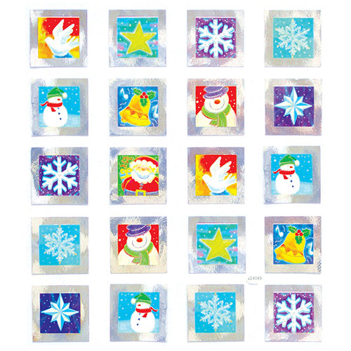 Sticker King - Cardstock Stickers - Silver Squares