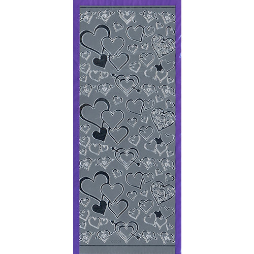 Sticker King - Cardstock Stickers - Hearts in Silver