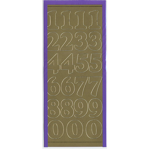 Sticker King - Cardstock Stickers - Numbers in Gold - Large