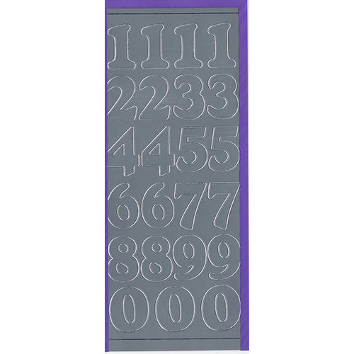 Sticker King - Cardstock Stickers - Numbers in Silver - Large
