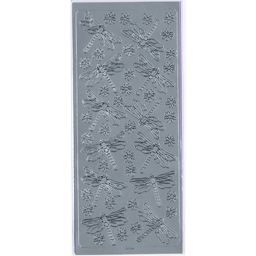 Sticker King - Cardstock Stickers - Dragon Flies in Silver