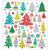 Sticker King - Clear Stickers - Glitter Christmas Trees