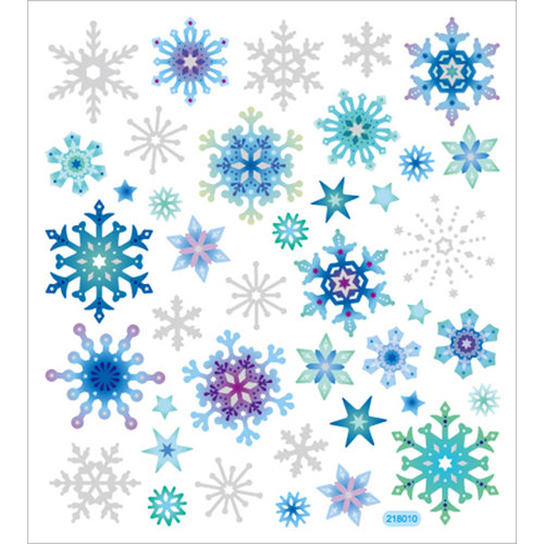 Sticker King - Clear Stickers - Glitter Snowflakes