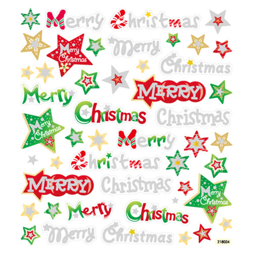 Sticker King - Clear Stickers - Glitter Christmas Words