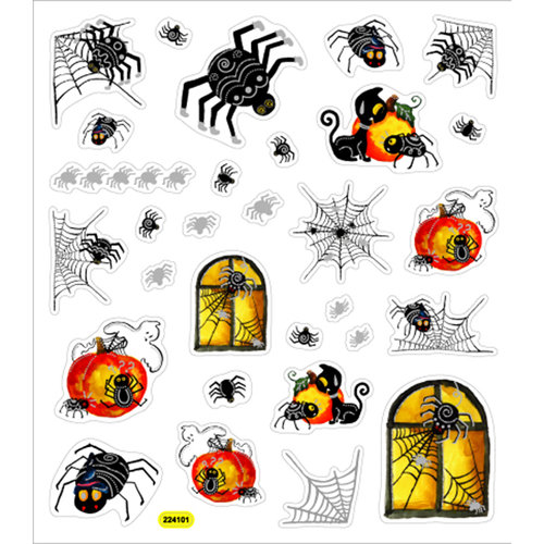 Sticker King - Clear Stickers - Halloween - Spiders