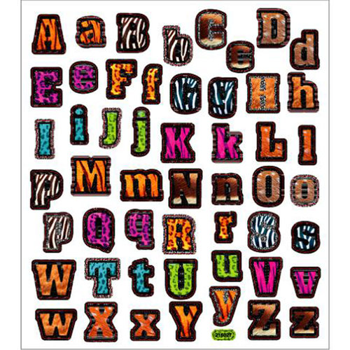 Sticker King - Cardstock Stickers - Animal Print Alphabet