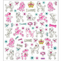Sticker King - Clear Stickers - Poodles in Pink and White