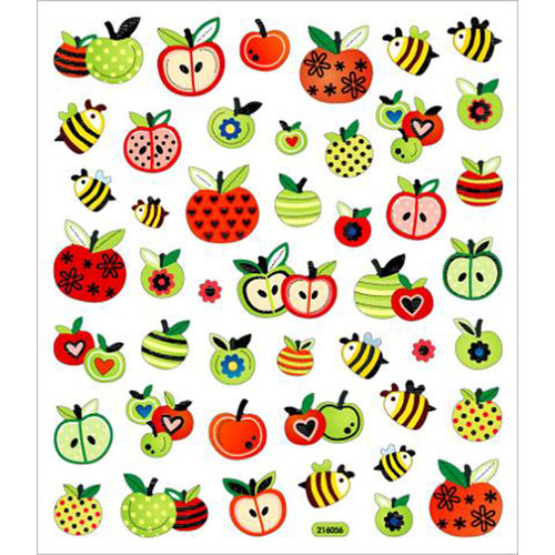 Sticker King - Cardstock Stickers - Honey Bees and Apples
