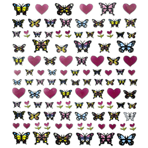 Sticker King - Clear Stickers - Butterflies and Hearts