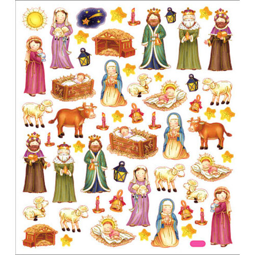Sticker King - Clear Stickers - Nativity Scene