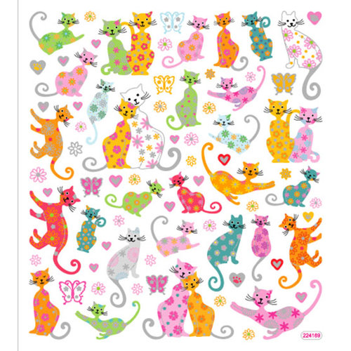 Sticker King - Clear Stickers - Flower Kittys