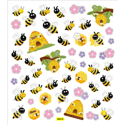 Sticker King - Clear Stickers - Spring Bees and Hives
