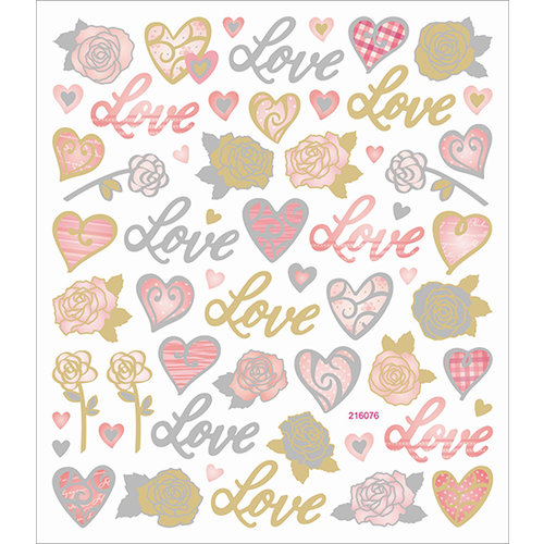 Sticker King - Cardstock Stickers - Love and Roses