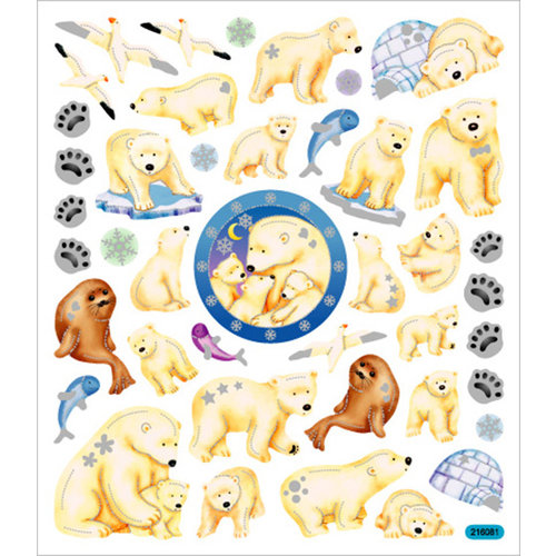 Sticker King - Cardstock Stickers - Polar Bears and Igloos