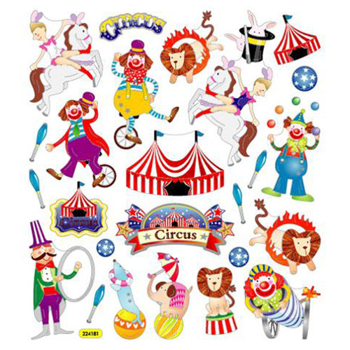 Sticker King - Clear Stickers - Circus Time