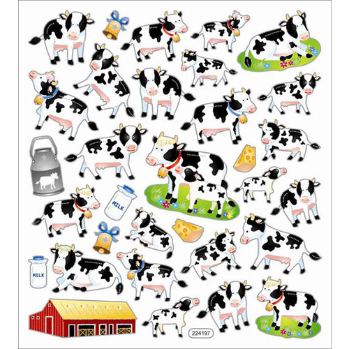 Sticker King - Clear Stickers - Cows and Milk