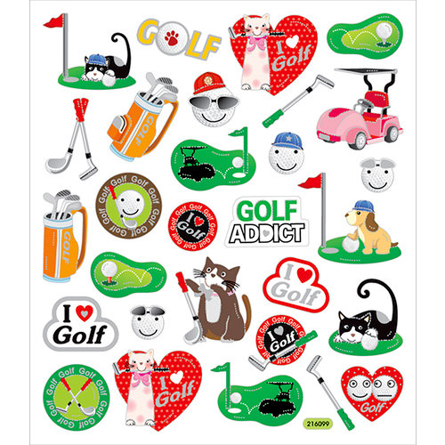 Sticker King - Cardstock Stickers - Golf Addiction