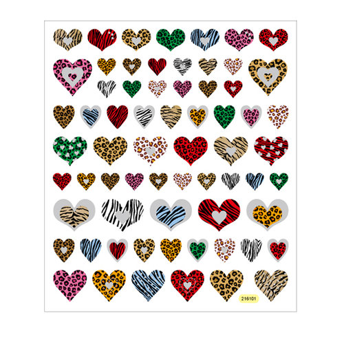 Sticker King - Cardstock Stickers - Animal Print Hearts