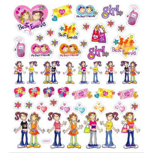 Sticker King - Clear Stickers with Foil Accents - Best Friends