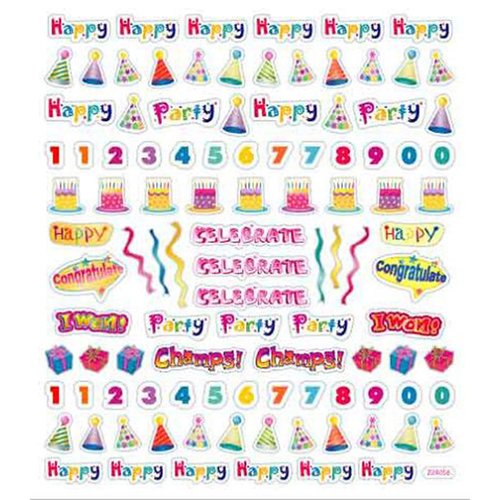 Sticker King - Clear Stickers with Foil Accents - Birthday Icons
