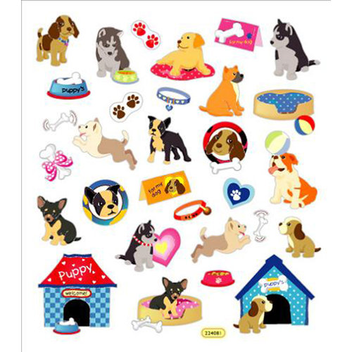 Sticker King - Clear Stickers with Foil Accents - Playful Pooches